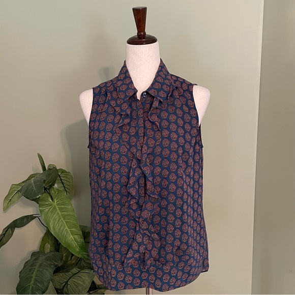 CAbi Tops - Cabi Medallion Reign Ruffle Front Blouse Top Women’s size S Small